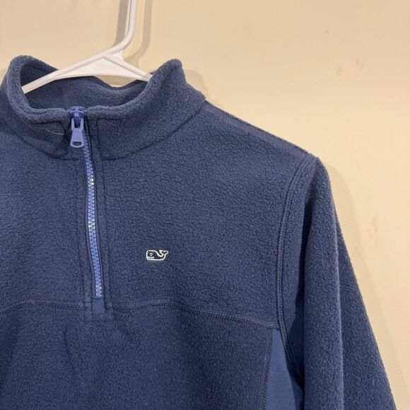 Vineyard Vines Navy Blue Fleece Half Zip Jacket - Picture 3 of 4